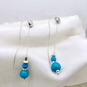 Sterling Silver Earrings with Turquoise Beads